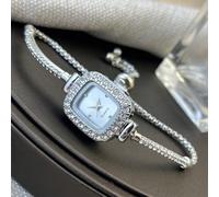 Bracciale tempestato di cristalli e orologio da polso di forma quadrata piccola, orologio da polso di lusso alla moda per donne, come regalo per gli studenti che tornano a scuola Tagli Unica