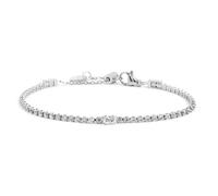 Bracciale tennis 2mm con zircone centrale