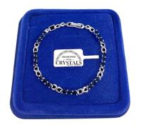 Bracciale Tennis 4mm Infinito Blu pl. oro Giallo 18k con cristalli Zirconi B25
