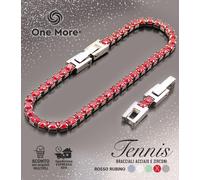 Bracciale TENNIS Acciaio zirconi A+ Verde Smeraldo Blu Zaffiro Bianco Rosso Nero