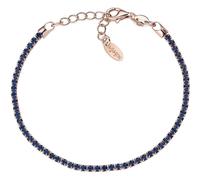 Bracciale Tennis Amen Argento Rosè Zirconi Blu Regalo Anniversario Donna BTRBL16