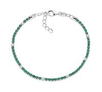 BRACCIALE TENNIS ARGENTO E ZIRCONI VERDI DONNA AMEN