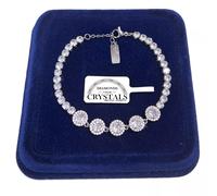 Bracciale Tennis Angel Acciaio pl. oro Bianco 18k con cristalli Zirconi B36