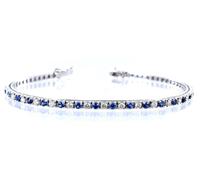 Bracciale tennis argento 925 zirconia Bianco blu 3mm brillante rodiato