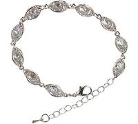 Bracciale Tennis Bracciale Ciondolo a Catena a Mano Bracciale con Elementi in Cristallo simulato, Argento Handy And Professional