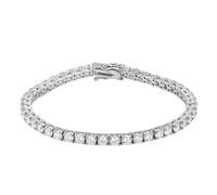 BRACCIALE TENNIS CON ZIRCONI BIANCHI 3 MM TAGLIO DIAMANTE UOMO DONNA