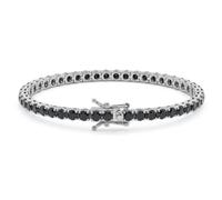 BRACCIALE TENNIS DA UOMO IN ARGENTO 925 CON ZIRCONI NERI