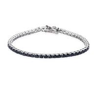 BRACCIALE TENNIS DA UOMO IN ARGENTO 925 CON ZIRCONI NERI