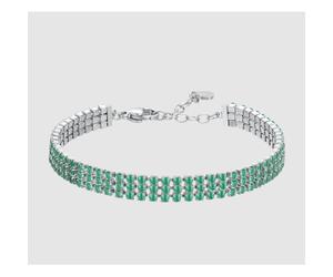 BRACCIALE TENNIS DONNA IN ACCIAIO CON ZIRCONI VERDI