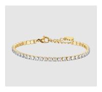 BRACCIALE TENNIS DONNA IN ACCIAIO IP GOLD CON CRISTALLI BIANCHI