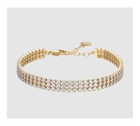 BRACCIALE TENNIS DONNA IN ACCIAIO IP GOLD CON ZIRCONI BIANCHI