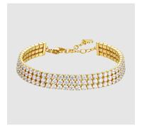 BRACCIALE TENNIS DONNA IN ACCIAIO IP GOLD CON ZIRCONI BIANCHI