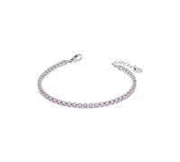 Bracciale Tennis Donna Liujo LJ2425 in Acciaio 316l Silver con Zirconi Rosa