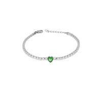 Liu Jo Bracciale Tennis Donna LJ2448 Acciaio 316L argentato Zirconi Cuore Verde