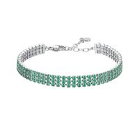 Bracciale Tennis Donna Luca Barra BK2842 In Acciaio Con Zirconi Verdi A Tre File