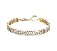 Bracciale Tennis Donna Luca Barra BK2845 In Acciaio Dorato Con Zirconi A 3 File