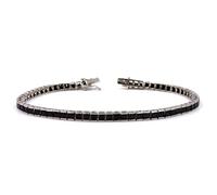 Bracciale Tennis in Argento 925 Rodiato con Zirconi Neri da 4 mm