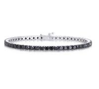 BRACCIALE TENNIS IN ARGENTO 925 RODIATO UOMO DONNA ZIRCONI NERI ★ GIOIELLERIA