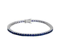 BRACCIALE TENNIS IN ARGENTO 925 RODIATO UOMO DONNA ZIRCONI VERDI E BLU ZAFFIRO