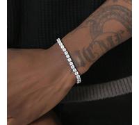 Bracciale tennis in argento sterling 925 con moissanite per uomo, bracciale scintillante interamente impreziosito da moissanite, regalo di gioielleria, bracciale unisex hip-hop per matrimonio, fidanza