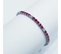 BRACCIALE TENNIS in Oro Bianco 18 kt 7.95ct Totali con RUBINI e DIAMANTI NATURAL