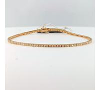 Bracciale Tennis in Oro Rosa 18 kt E Diamanti Naturali da 1,14 ct F NUOVO E O...