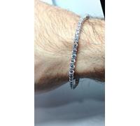 BRACCIALE TENNIS MM 3 ARGENTO RODIATO MASSICCIO ZIRCONI CM 16-18-20 EXPLOIT