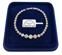 Bracciale Tennis Palline Crescente pl. oro bianco 18k Donna braccialetto SWm/col
