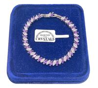 Bracciale Tennis Striscia Viola pl. oro Bianco 18k con Cristalli Zirconi B19