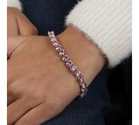 Bracciale Tennis Unisex Certificato 17 Ct, 5mm Diamanti Rosa - Grande Lucente...