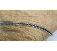 BRACCIALE TENNIS UNISEX RODIATO ZIRCONI NERI TAGLIO CARRE' MM 2 CM 16 18 20