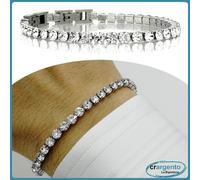 bracciale tennis uomo in acciaio inox braccialetto con zirconi bianco da modello