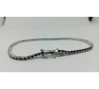 BRACCIALE TENNIS ZIRCONI NERI ARGENTO MM 2 UNISEX 4 griffe cm 16 18 20 EXPLOIT