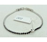 BRACCIALE TENNIS ZIRCONI NERI EGO ITALIANO ACCIAIO, SOTTILE , LUNGO 18/20 Cm
