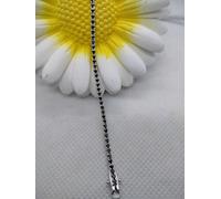 BRACCIALE TENNIS ZIRCONI NERI MM 1,5 RODIATO ARGENTO UNISEX CM 16/18/20 EXPLOIT