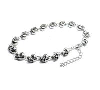 Bracciale Teschio Con Scatola 16 Catena Maglia Teschio Unisex Gioielli Altern...