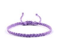 Bracciale Tibetano, Bracciale Regolabile Semplice Stile Etnico Filo Di Cera Avvolgere La Corda Viola Braccialetti Dell'Amicizia Intrecciati Fatti A Mano Per Le Donne Uomini Anniversario, Fidanzamen