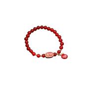 Bracciale Tibetano,Braccialetti con Perline di Agata Rossa Naturale, Braccialetti con Ciondolo Borsa Fortunata Rossa, Braccialetto di Cristallo Elastico Gioielli in Cristallo Reiki per Uomo Donna