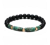 Bracciale Tibetano Chakra Agata Nera Opaca Naturale perle Di Pietra Verde Braccialetti Con perline Elastiche Gioielli Natalizi per Donna Uomo