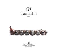 Bracciale Tibetano Pietra Giada Nera Incisa Tamashii 1 giro BHS900-145