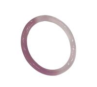 Bracciale Tinker con Agata Naturale Viola e Bianca, calcedonio, Striscia Rotonda, 58-62 mm, Braccialetto di Giada Fengshui per Donna, Autentico