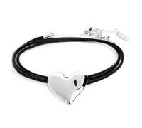 Bracciale triplo filo con cordino cerato con cuore irregolare