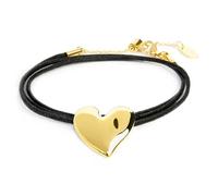 Bracciale triplo filo con cordino cerato con cuore irregolare