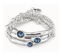 Bracciale triplo placcato argento Sterling e cristallo