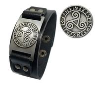 Bracciale Trischele Bracciale in Pelle Triskelion Vita Morte Rinascita Runa G...