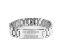 Bracciale unico della scala del figliastro, questo è come appare un fantastico figliastro, regali di idea unica per figlio, regali di compleanno, idee regalo di braccialetto inciso divertenti, detti