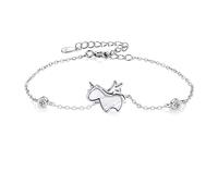 Bracciale unicorno in argento 925 per donna,braccialetti regolabili zirconi,bracciali amicizia,braccialetto portafortuna regali per bambini ragazze adolescenti figlia comunione battesimo compleanno