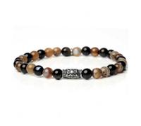 Bracciale Unisex GERBA 272 Elastico con Pietre Naturali e Argento 925