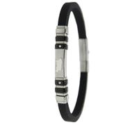 Bracciale Unisex Gomma e Acciaio con Incisione Sardegna e Zirconi - I Giampini