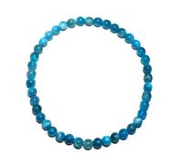 Bracciale unisex in apatite blu 4 mm | Pietra di cristallo naturale per il terzo occhio e il chakra della gola, per il futuro, il Feng Shui, la meditazione, la divinazione e gli amuleti.